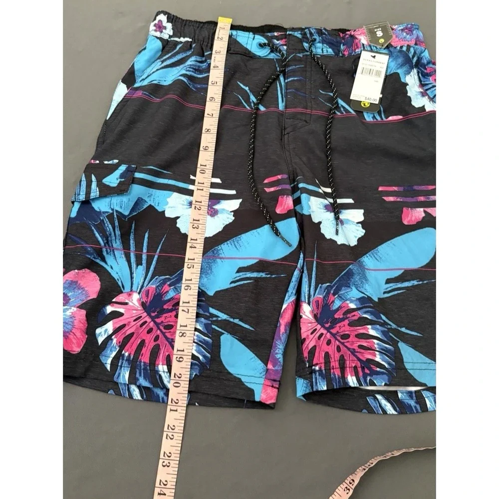 Ocean Current Swim Trunks Men's Size Small Gray Blue Board Shorts Tropical NEW!